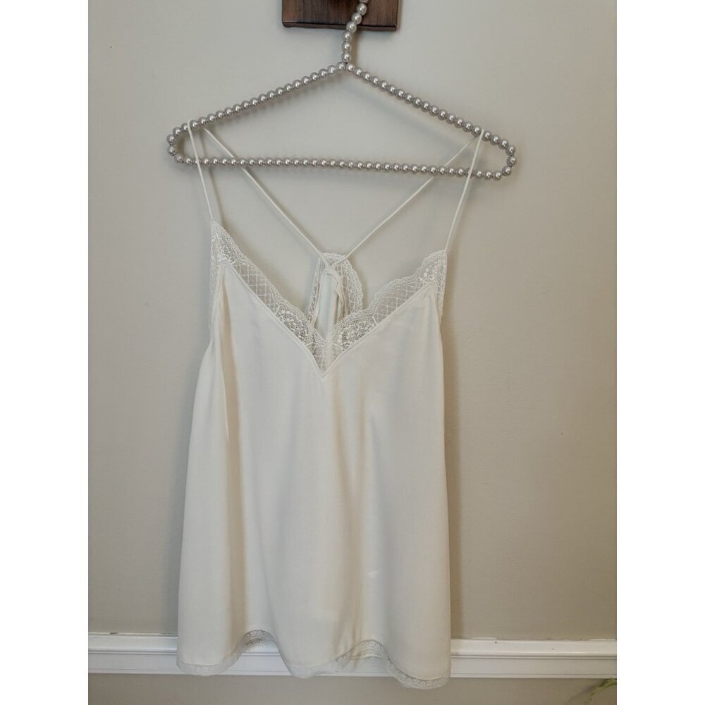 Treasure & Bond Womens Size XL Camisole Slip Top Lace Trim Racerback Cream
